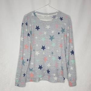 Soft waffle knit star top size L